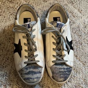 Golden Goose Glitter low top star Superstar sneaker shoes size 10
